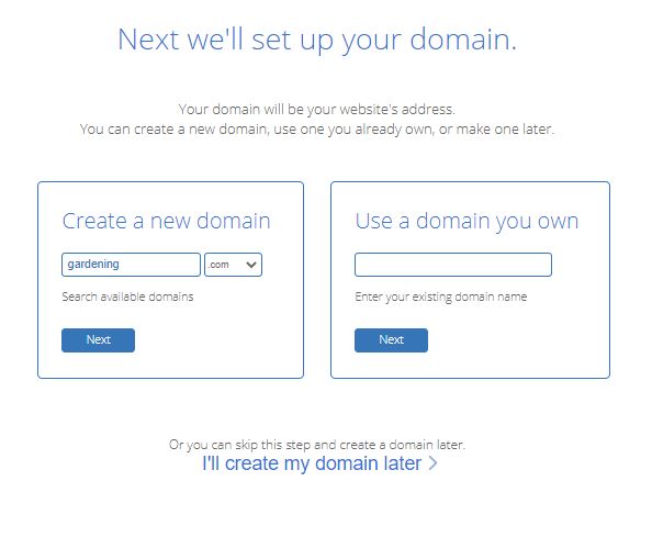 Start A Website - Choose Domain