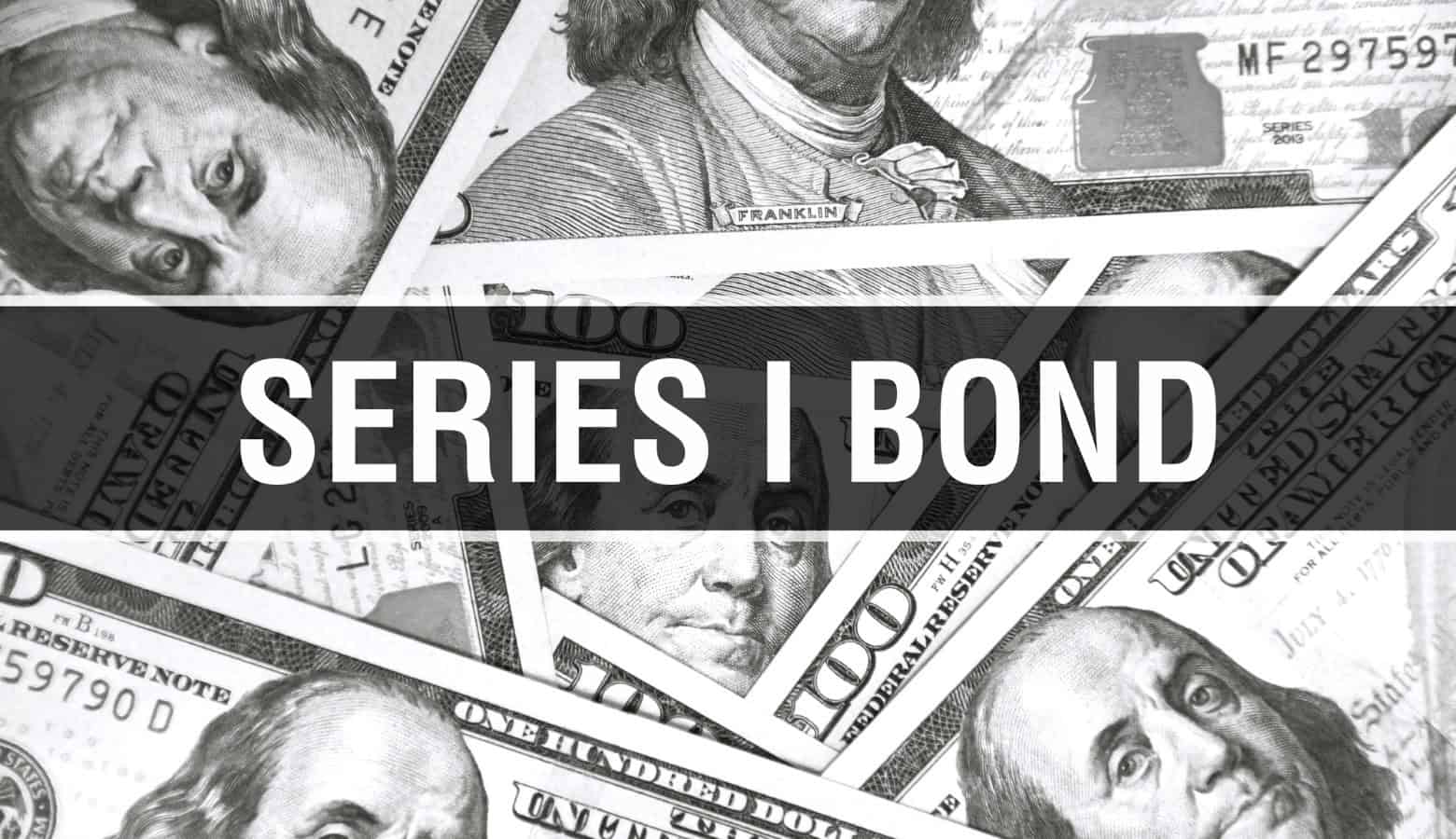 Series I Bond text Concept Closeup. American Dollars Cash Money,3D rendering. Series I Bond at Dollar Banknote. Financial USA money banknote Commercial money investment profit concept