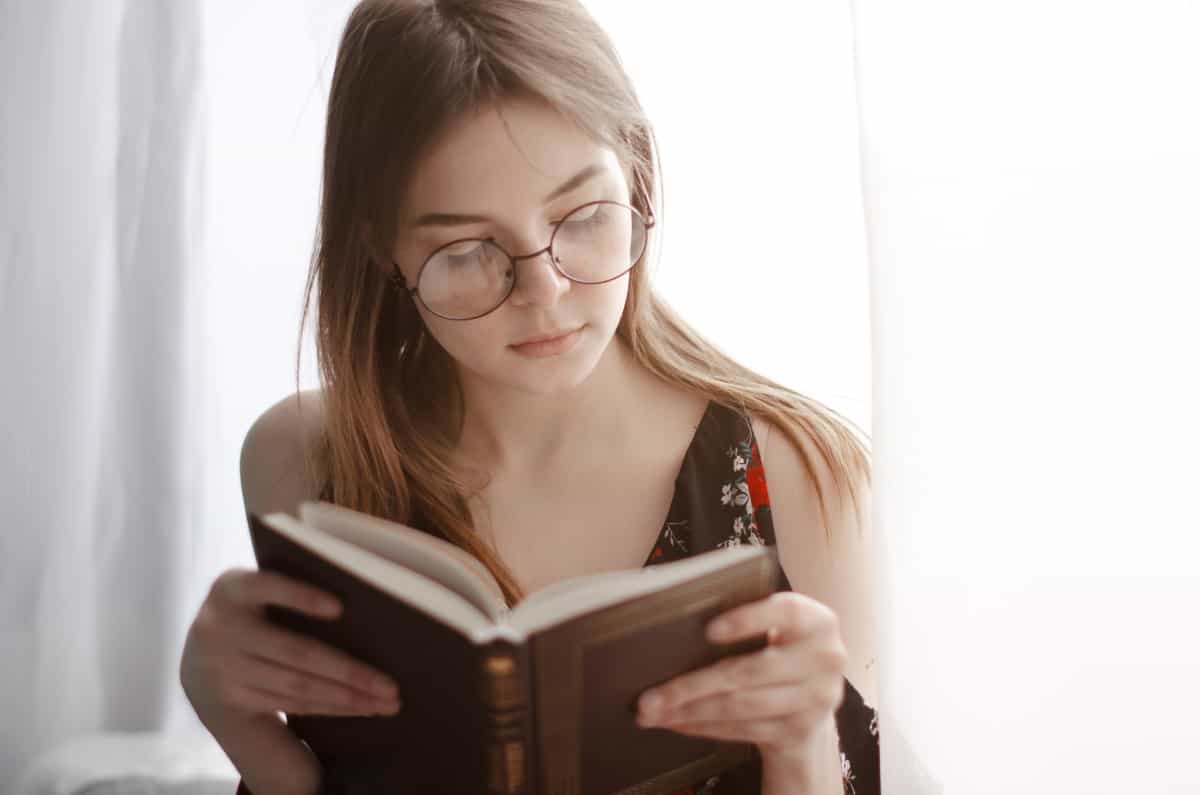 Woman reading book