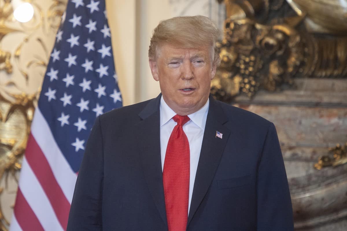 President Trump with flag