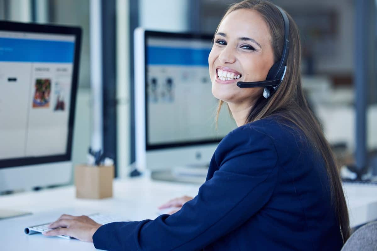 Virtual Assistant smiling woman 