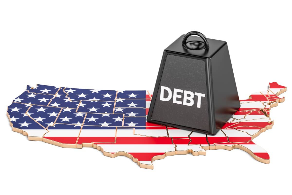 United States national debt or budget deficit, financial crisis 