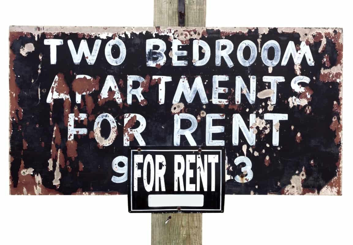 Shabby For Rent Sign by Greedy Landlord 