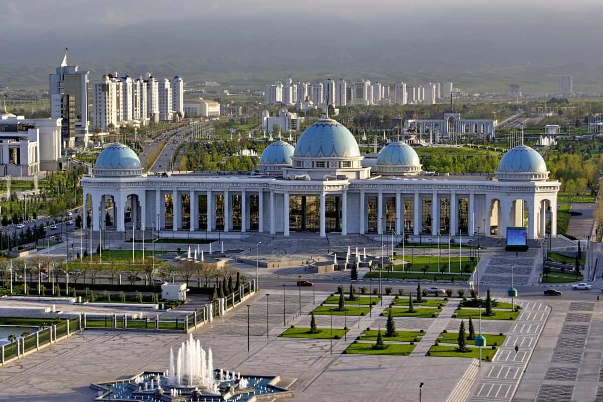 Main square and palace Ruhyet. Ashkhabad. Turkmenistan 