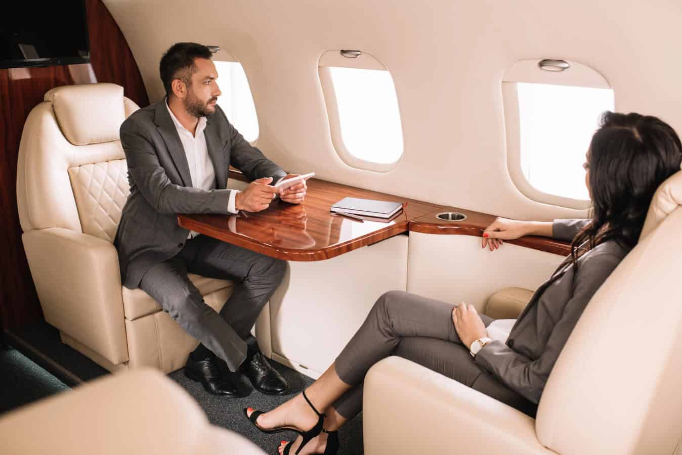 Billionaire in private jet