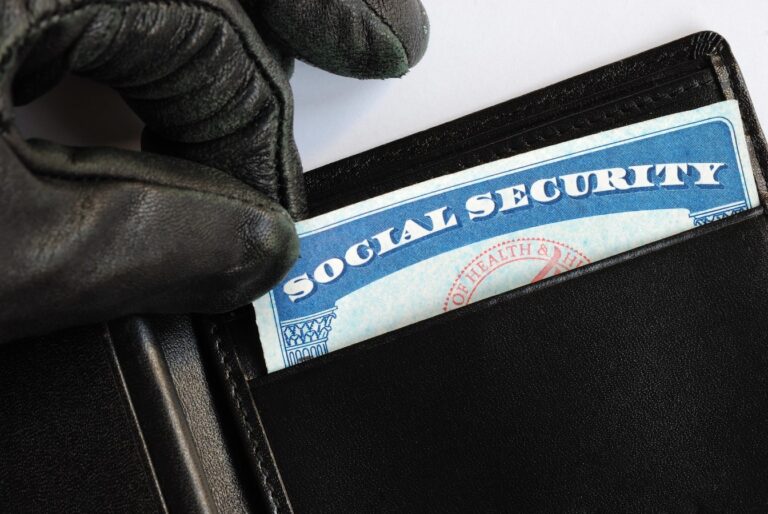 Social Security theft concept of identity theft