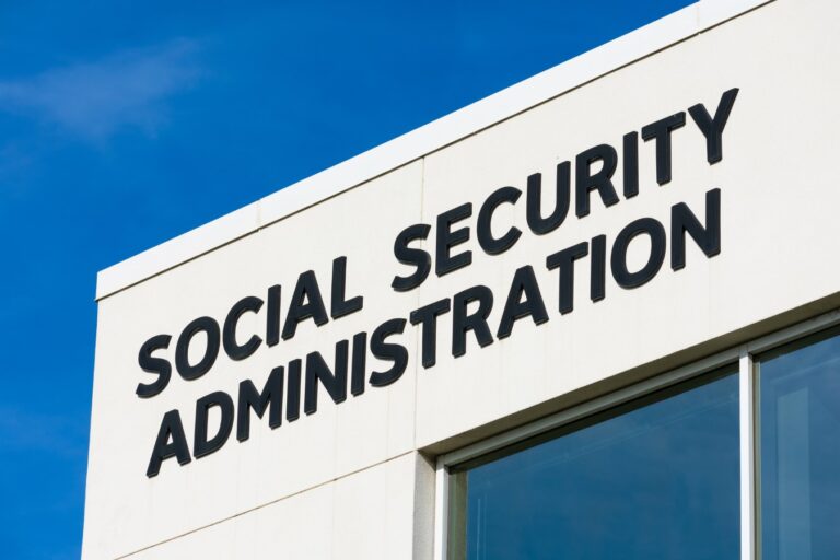 Social Security Administration sign on field office building. SSA is an independent agency of the U.S. federal government that administers Social Security - San Jose, California, USA - 2019