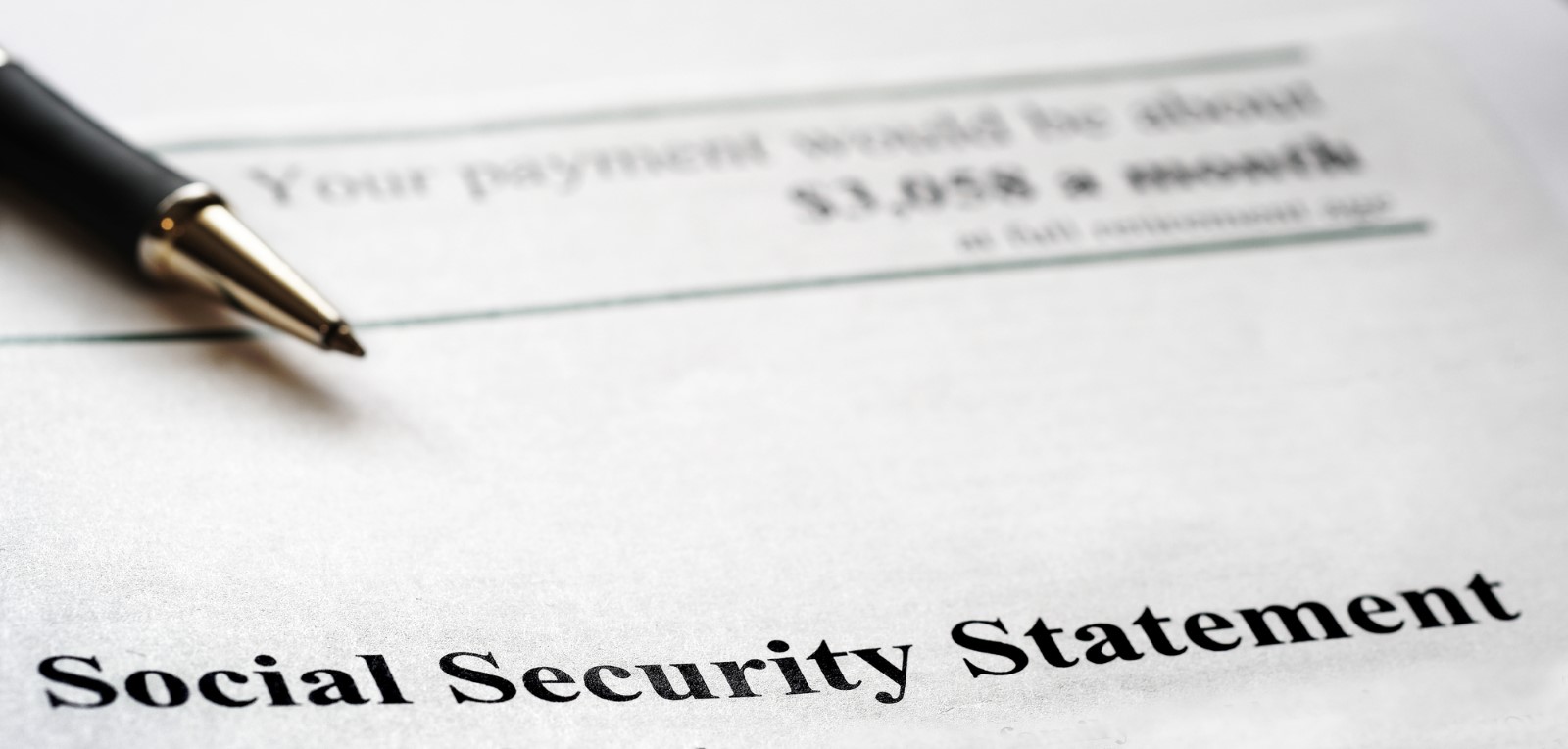 Printed Social Security Statement for retirement planning and payment