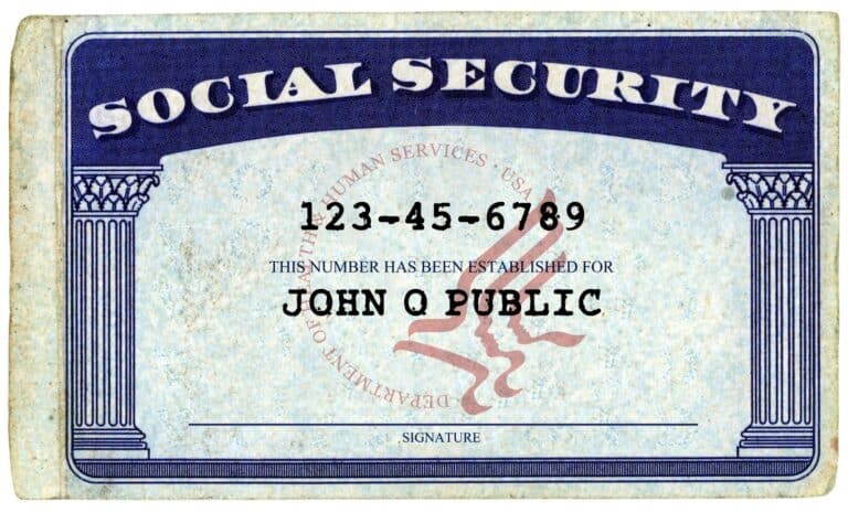 Generic American Social Security card isolated over white background