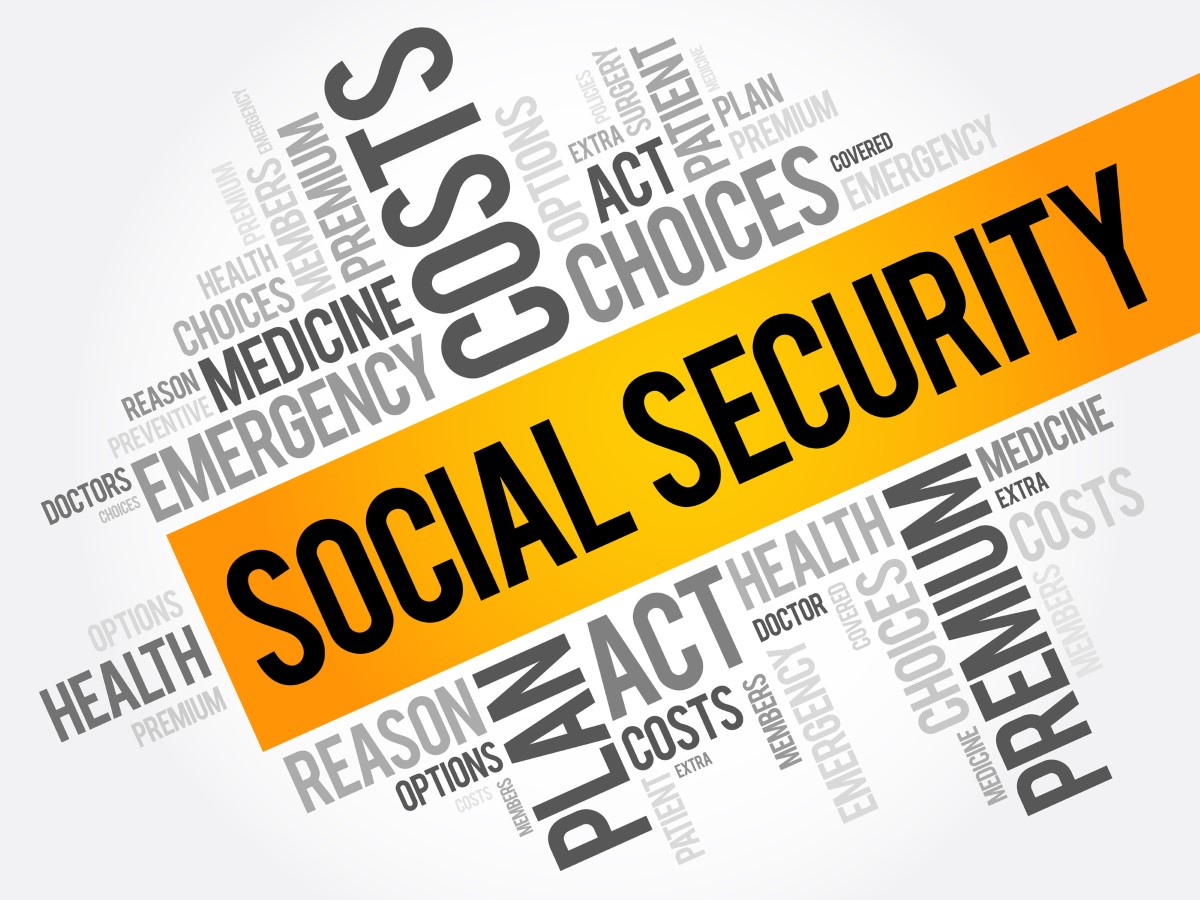 Trump Administration Walks Back Punishing 100% Social Security Overpayments Clawback Plan 1 SOCIAL SECURITY word cloud collage, health concept background