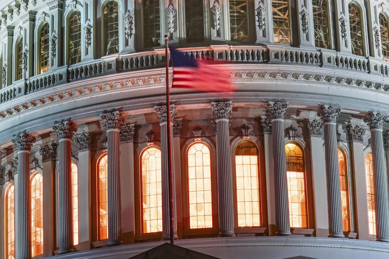 Congress US Capitol Dome Flag North Side Washington DC