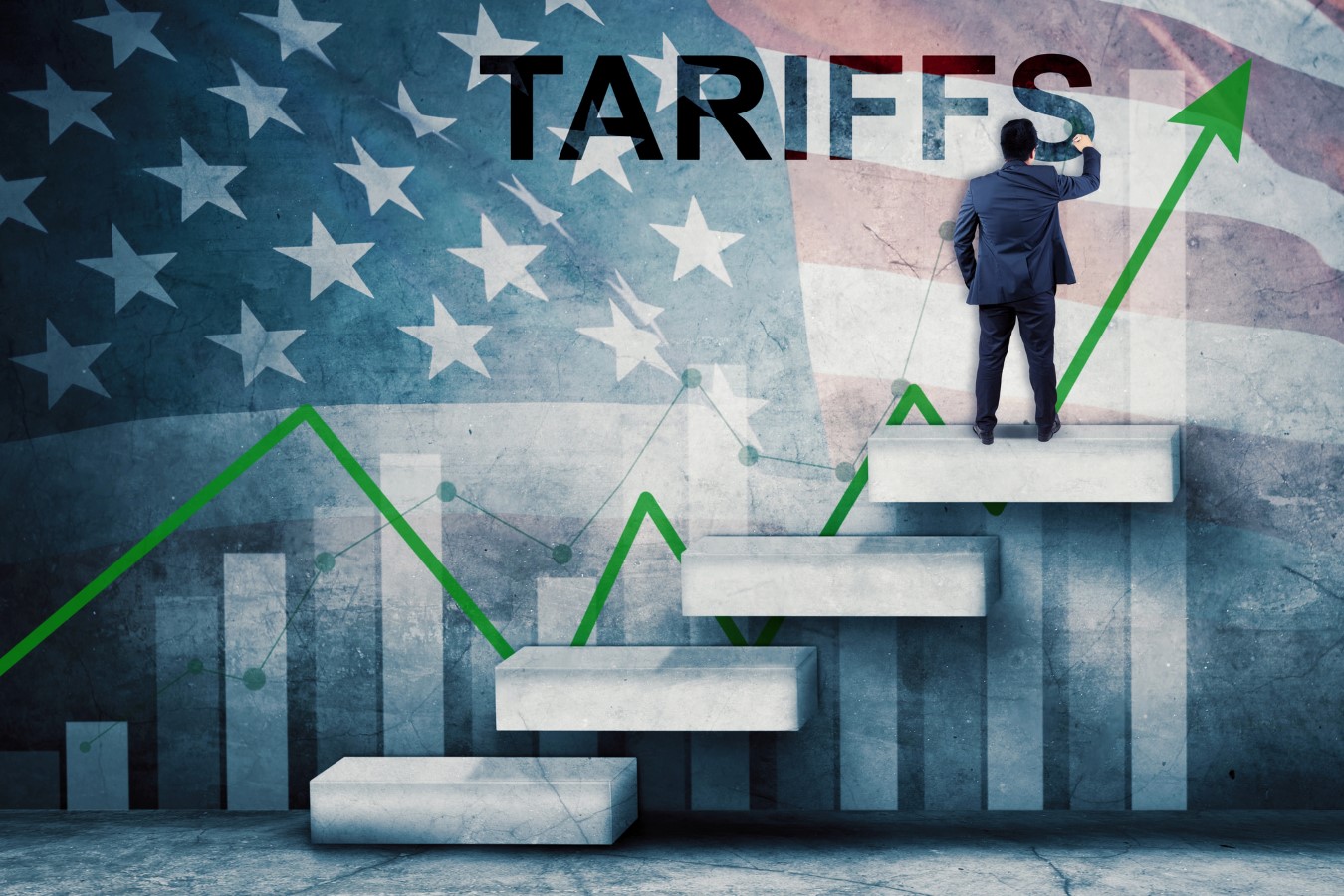_801333690_L Businessman Climbing Stairs Representing Rising U.S. Tariffs