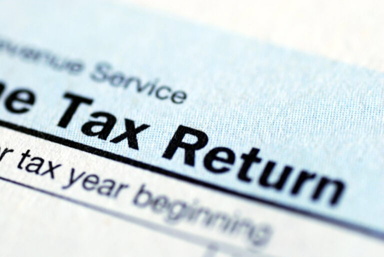 IRS Close up view of the income tax return