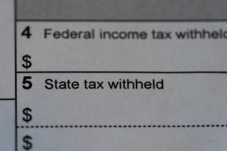 State tax withheld in focus on tax form