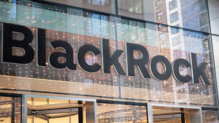 Blackrock, Inc. corporate headquarters sign in Manhattan